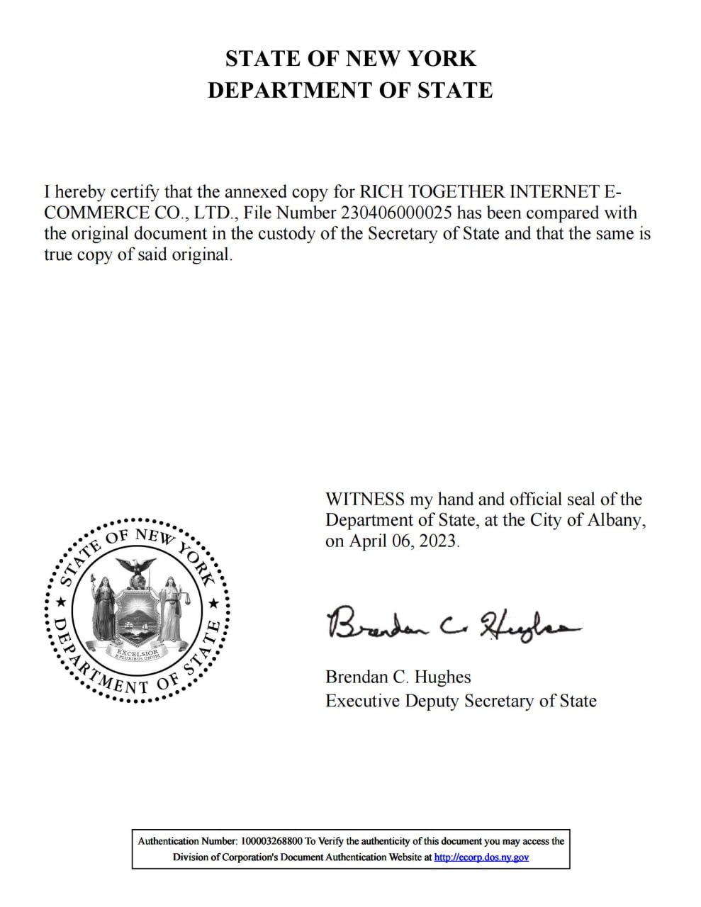 Certificado de Registro Comercial